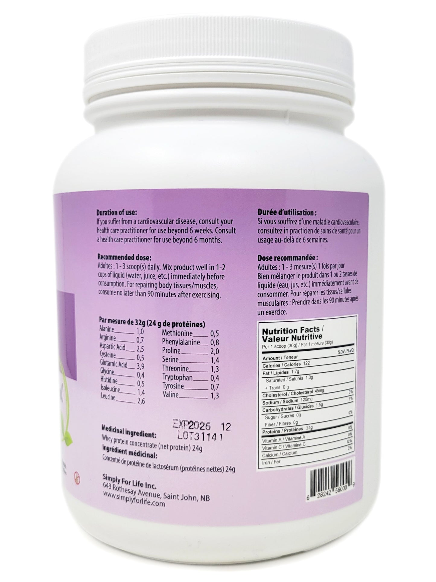 Simply Santé Whey Protein, Natural (907g)